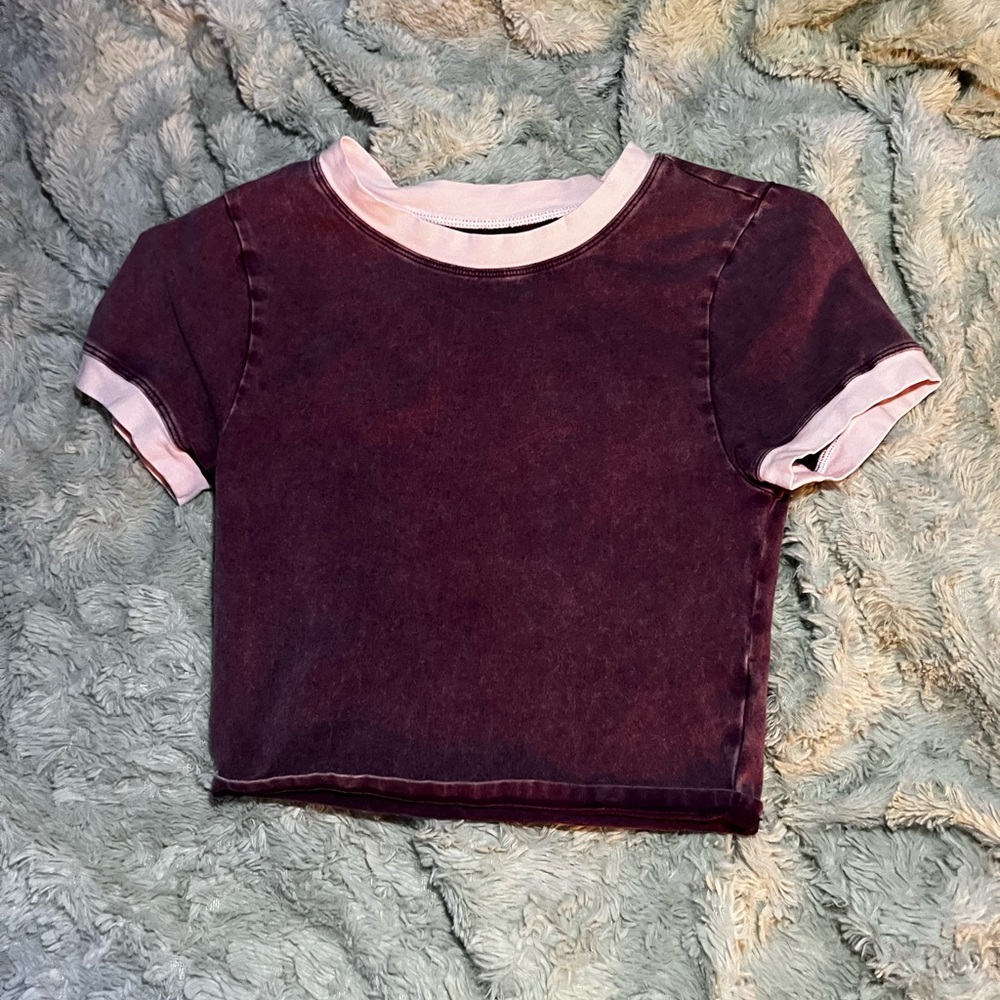 PacSun Purple Crop Top with White Trim